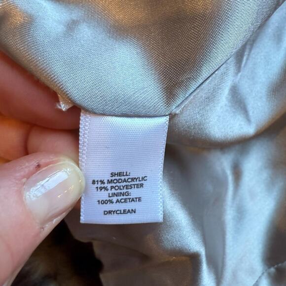 Ann Taylor LOFT Faux Fur Leopard Cropped Jacket – Double Breasted – Size S - Picture 6 of 8